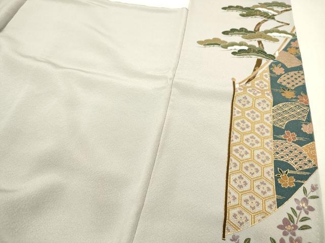 平和屋着物■豪華色留袖 幔幕御所車花松文 金彩 正絹 逸品 DABC7650ya