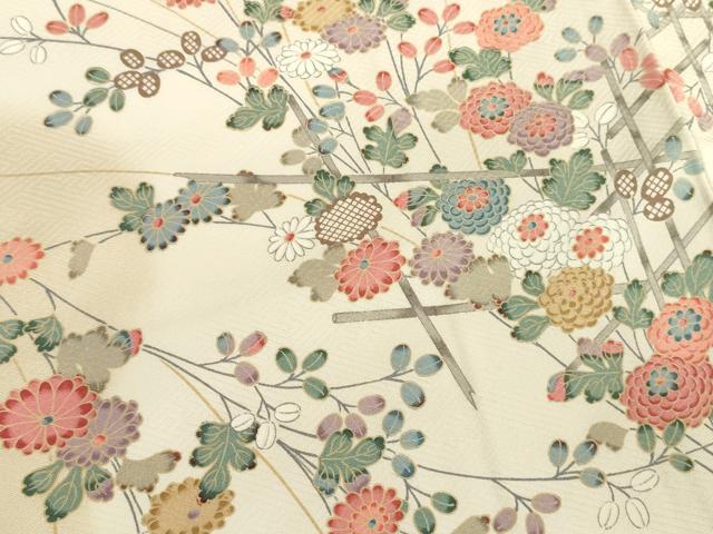 平和屋着物■訪問着 草花文 暈し染め 金彩 正絹 逸品 DABC7678ya