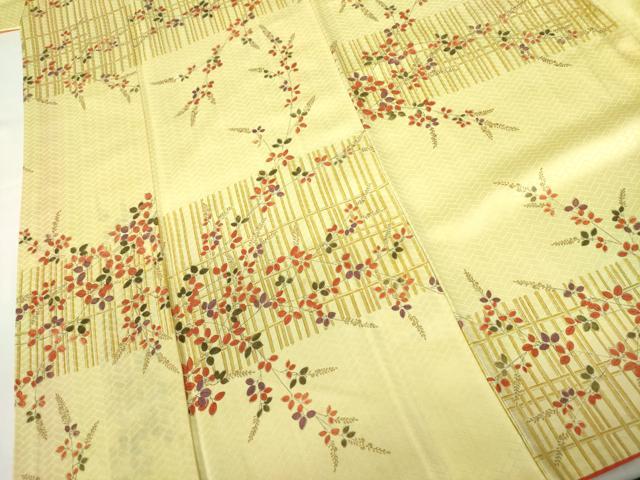 平和屋着物■上質な小紋 手描き 萩 正絹 逸品 DABC7685ya