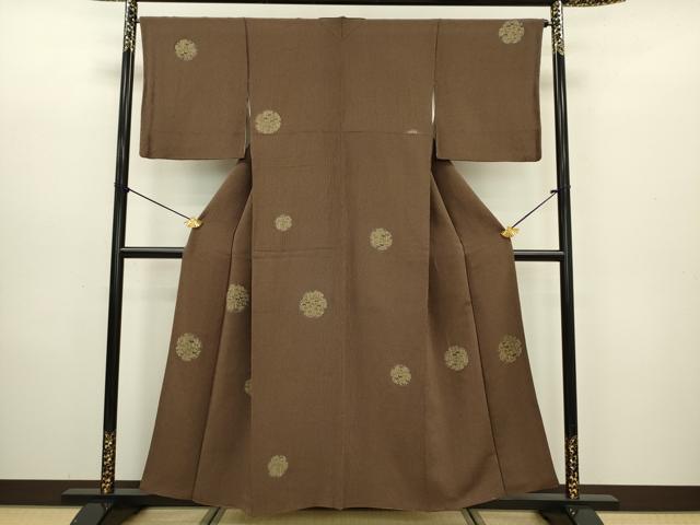 平和屋着物■上質な小紋 雪輪笹竹文 正絹 逸品 DABC7739ya