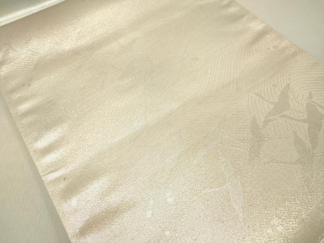 平和屋着物◎全通柄袋帯 飛鶴文 ワンポイント 金銀糸 正絹 逸品 DABC7774ya