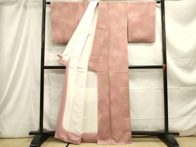 平和屋着物■上質な小紋 渡橋花文 暈し染め 正絹 逸品 未使用 DABC7825ya