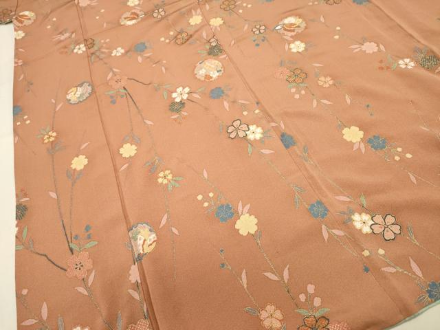 平和屋着物■上質な小紋 舞花文 金彩 正絹 逸品 DABC7826ya