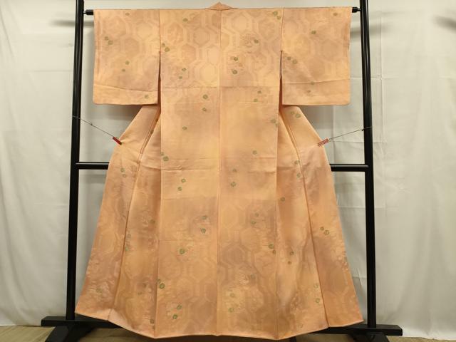 平和屋着物■上質な小紋 舞花地紋 地紋起こし 暈し染め 正絹 逸品 DABC7930ya