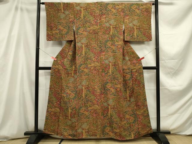 平和屋着物■上質な小紋 更紗花文 正絹 逸品 未使用 DABC7998ya