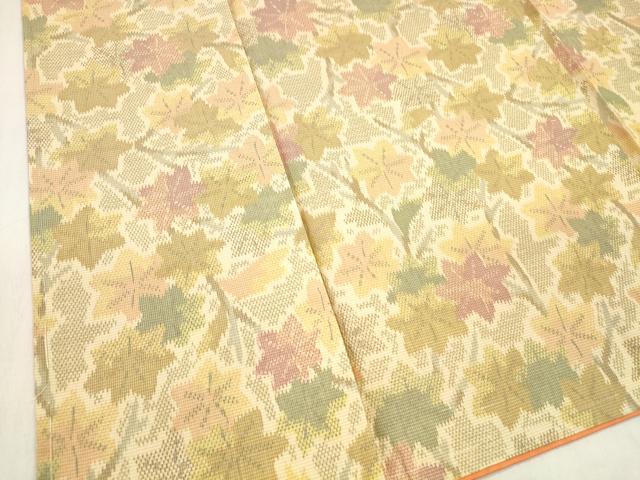 平和屋着物■上質な紬 枝葉文 正絹 逸品 DABC8073cm