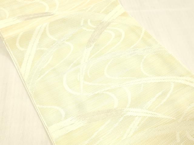 平和屋着物*夏物 八寸名古屋帯 流水草葉文 銀糸 DABC8092cm