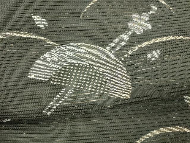 平和屋着物*夏物 つけ帯 櫛 簪花文 黒地 DABC8105cm