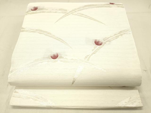 平和屋着物*夏物 六通柄袋帯 露草文 銀糸 DABC8178cm