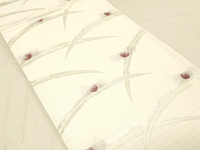 平和屋着物*夏物 六通柄袋帯 露草文 銀糸 DABC8178cm