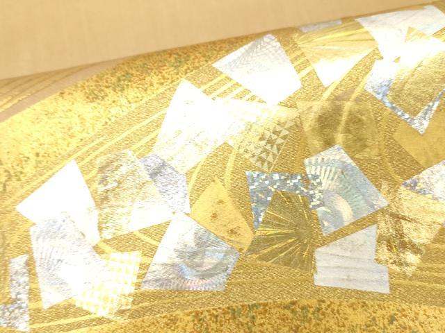 平和屋着物●太鼓柄袋帯 流水文 金銀彩 正絹 逸品 DABC8186cm
