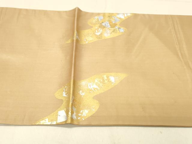平和屋着物●太鼓柄袋帯 流水文 金銀彩 正絹 逸品 DABC8186cm