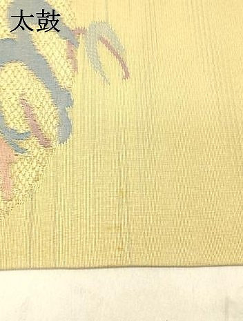 平和屋着物*夏物 太鼓柄袋帯 抽象文様 金糸 正絹 逸品 DABC8210cm