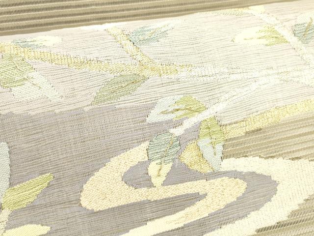平和屋着物*夏物 絽綴れ 八寸名古屋帯 流水枝花文 金銀糸 正絹 逸品 DABC8292cm
