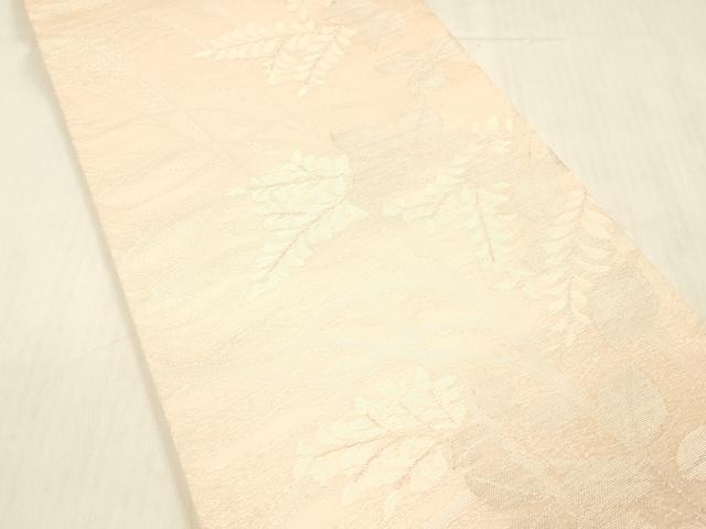 平和屋着物*夏物 六通柄 本袋帯 草葉文 銀糸 正絹 逸品 DABC8308cm