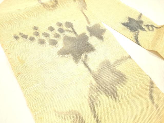 平和屋着物*夏物 八寸名古屋帯 葡萄枝葉文 正絹 逸品 DABC8333cm