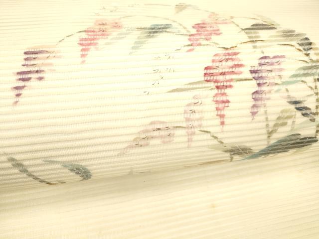 平和屋着物*夏物 九寸名古屋帯 草花文 正絹 逸品 DABC8349cm