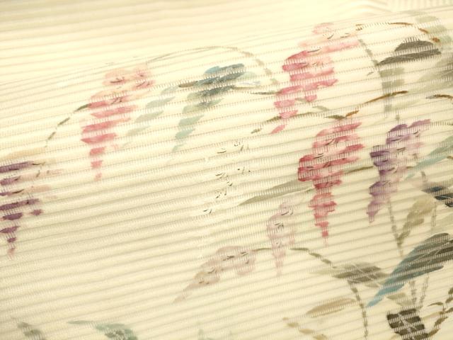 平和屋着物*夏物 九寸名古屋帯 草花文 正絹 逸品 DABC8349cm