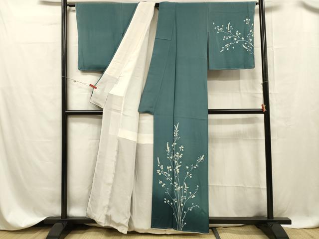 平和屋着物■訪問着 枝葉文 暈し染め 正絹 逸品 DABC8356cm