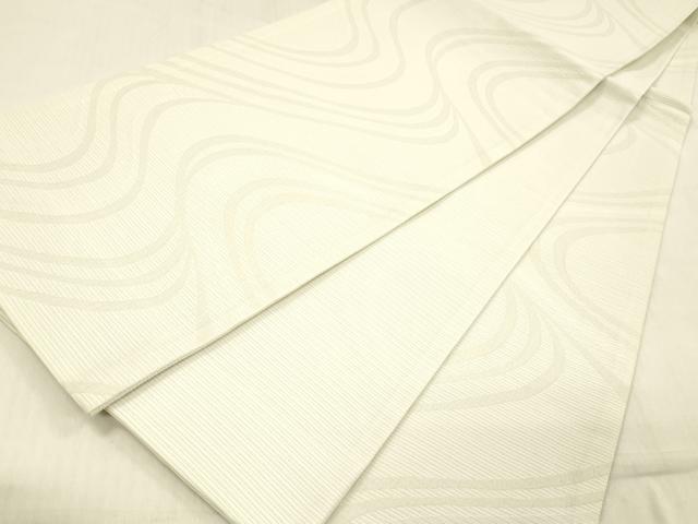 平和屋着物*夏物 全通柄 京袋帯 流水文 白緑色 DABC8407cm