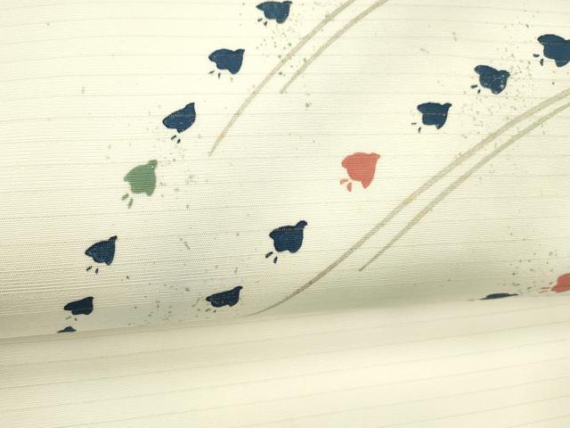 平和屋着物*夏物 九寸名古屋帯 千鳥文 銀糸 DABC8417cm