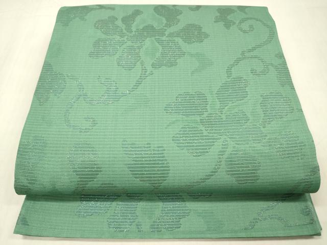 平和屋着物*夏物 六通柄袋帯 花唐草文 金糸 正絹 逸品 DABC8444cm
