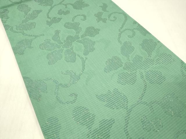 平和屋着物*夏物 六通柄袋帯 花唐草文 金糸 正絹 逸品 DABC8444cm