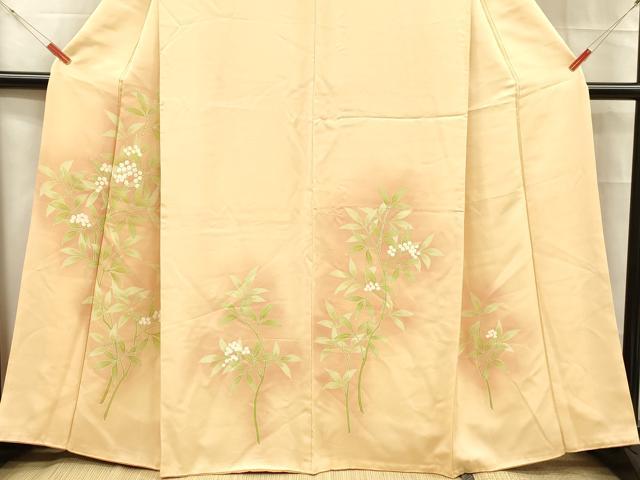 平和屋着物■訪問着 刺繍 南天文 正絹 逸品 DABC8492cm