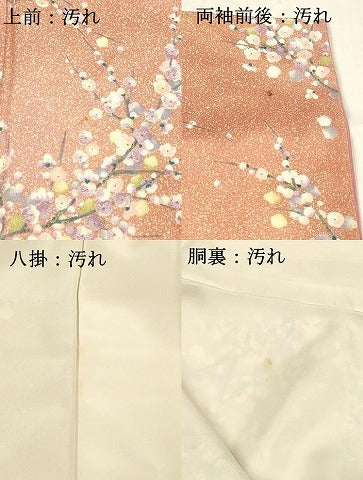平和屋着物■上質な小紋 たたき染め 枝梅文 正絹 逸品 DABC8505cm