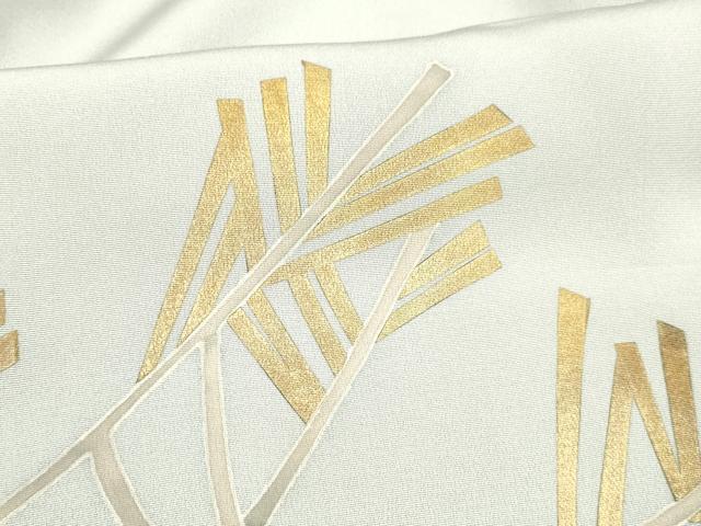 平和屋着物■訪問着 松葉文 金彩 正絹 逸品 DABC8507cm