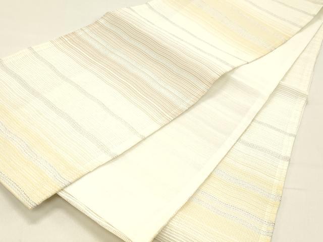 平和屋着物*夏物 六通柄 京袋帯 横段文 銀糸 DABC8521cm