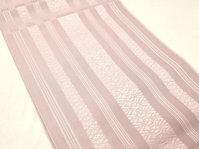 平和屋着物*夏物 本場筑前博多織 八寸名古屋帯 紗献上 鴇色 正絹 逸品 DABC8538cm
