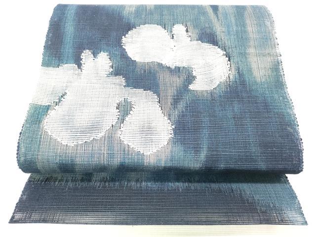 平和屋着物*夏物 八寸名古屋帯 草花文 正絹 逸品 DABC8548cm