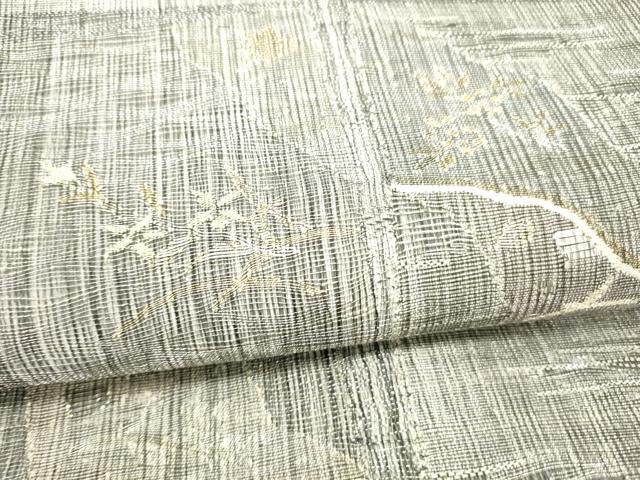 平和屋着物*夏物 太鼓柄袋帯 櫛織 飛鳥枝葉文 金銀糸 正絹 逸品 DABC8552cm