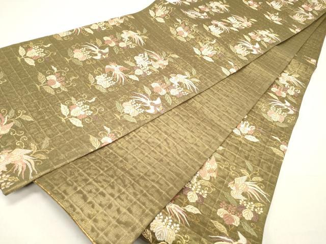 平和屋着物▽六通柄袋帯 スリーシーズン 春夏秋 唐織 桐に舞鳳凰文 金糸 正絹 逸品 DABC8561cm