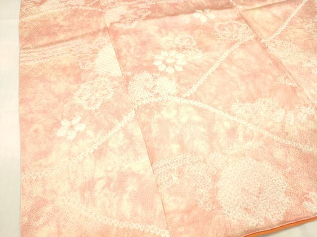 平和屋着物■上質な小紋 絞り 草花文 暈し染め 正絹 逸品 DABC8594cm