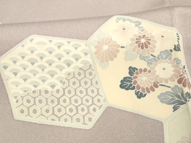 平和屋着物■訪問着 吉祥花松文 正絹 逸品 DABC8617cm