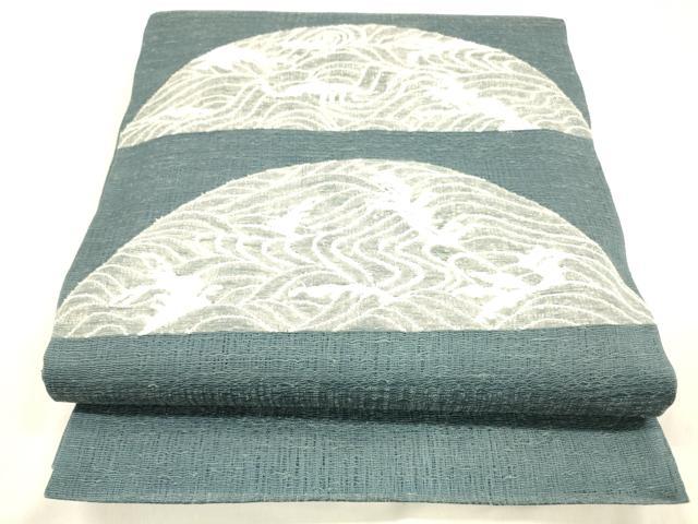 平和屋着物*夏物 太鼓柄袋帯 流水文 正絹 逸品 DABC8631cm
