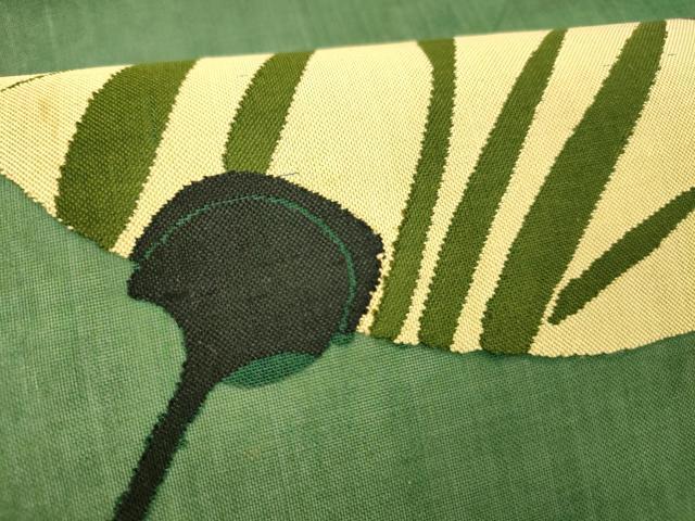 平和屋着物*夏物 九寸名古屋帯 団扇杜若 正絹 逸品 DABC8648cm