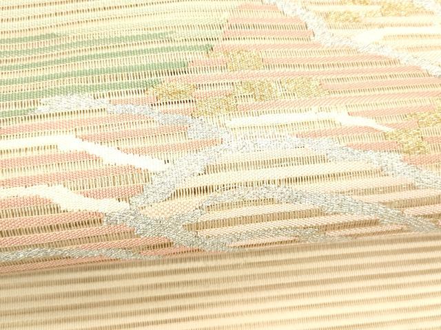 平和屋着物*夏物 絽綴れ 八寸名古屋帯 流水文 金銀糸 正絹 逸品 DABC8679cm
