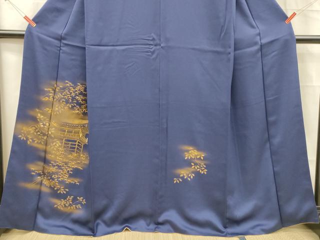 平和屋着物■訪問着 風景笹の葉文 暈し染め 金彩 正絹 逸品 DABC8721cm