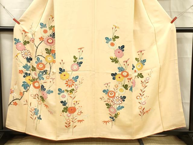 平和屋着物■訪問着 草花文 金彩 正絹 逸品 DABC8722cm