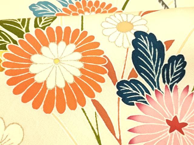 平和屋着物■訪問着 草花文 金彩 正絹 逸品 DABC8722cm