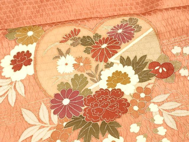 平和屋着物■訪問着 草花文 暈し染め 金彩 正絹 逸品 DABC8740cm