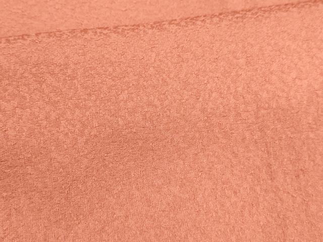 平和屋着物■上質な色無地 作家物 霞地紋 甚三紅色 正絹 逸品 DABC8748cm