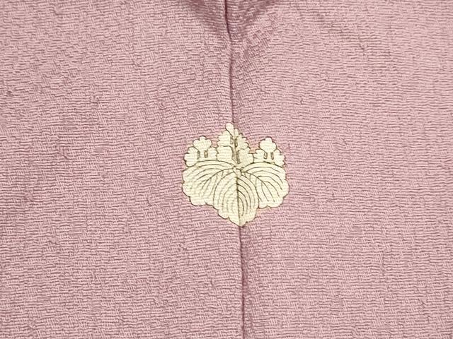 平和屋着物■上質な色無地 風景地紋 紅藤色 正絹 逸品 DABC8767cm