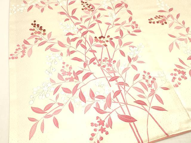 平和屋着物■訪問着 駒刺繍 草花文 正絹 逸品 DABC8774cm