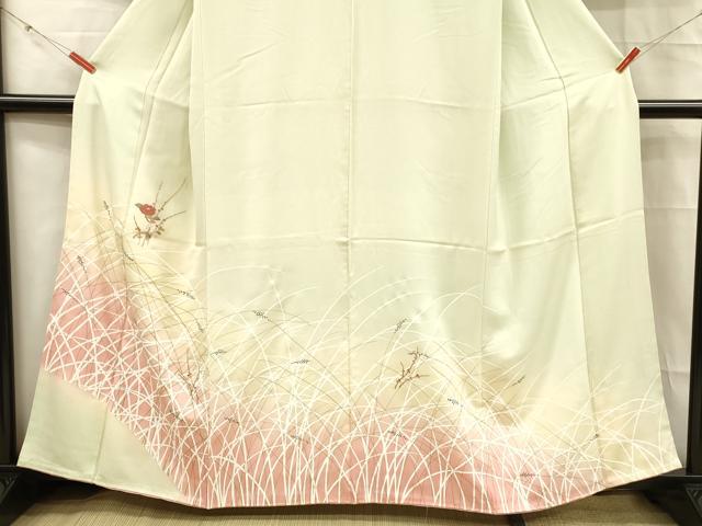 平和屋着物■訪問着 刺繍 枝花文 暈し染め 金彩 正絹 逸品 DABC8781cm