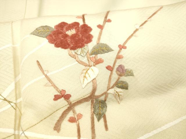 平和屋着物■訪問着 刺繍 枝花文 暈し染め 金彩 正絹 逸品 DABC8781cm