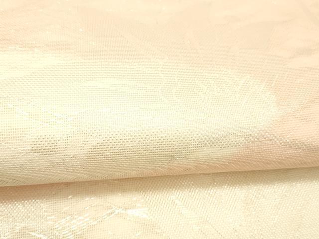 平和屋着物*夏物 六通柄 本袋帯 南天更紗花文 銀糸 正絹 逸品 DABC8800cm